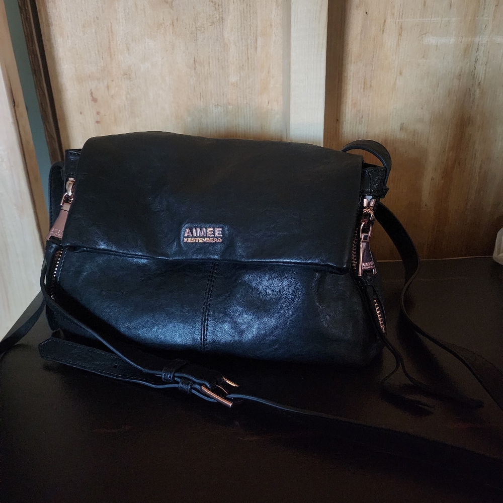 Aimee Kestenberg Black Leather Crossbody Bag